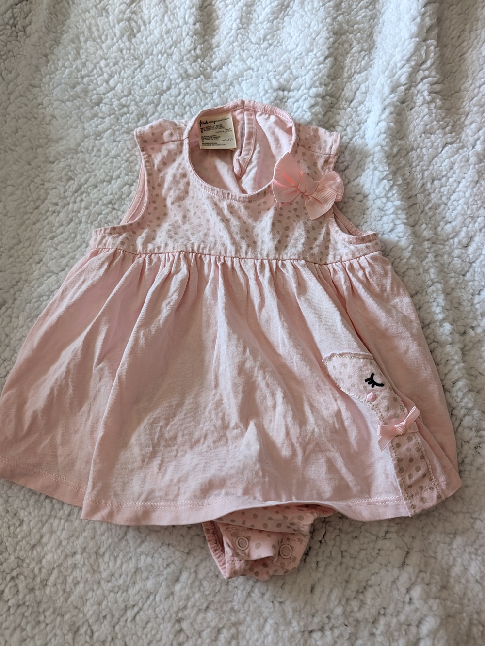 First Impressions Light Pink Baby Dress with Matching Bloomer